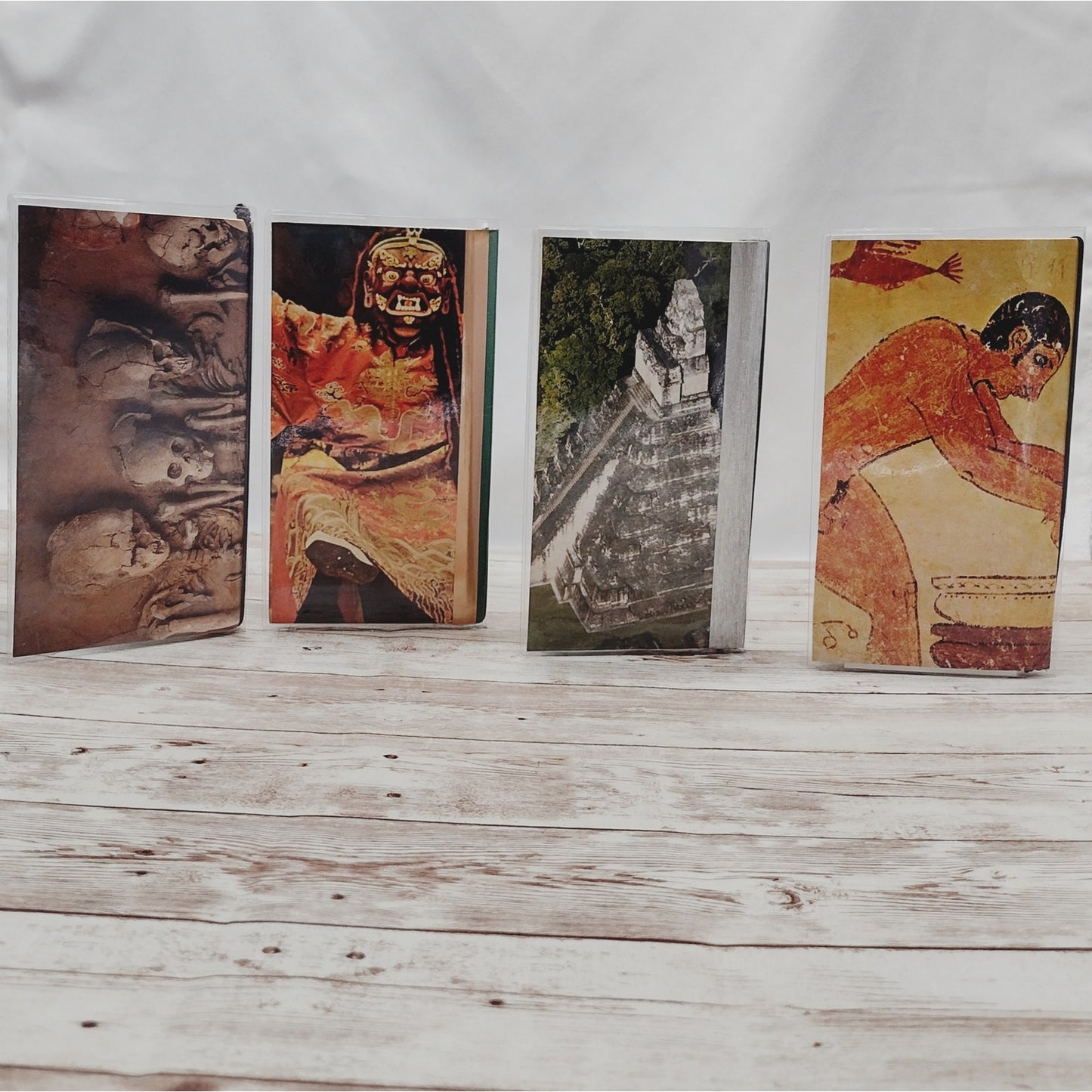 Art Themed Small Travel Journals with Protective Covers, Handmade Small Notebook