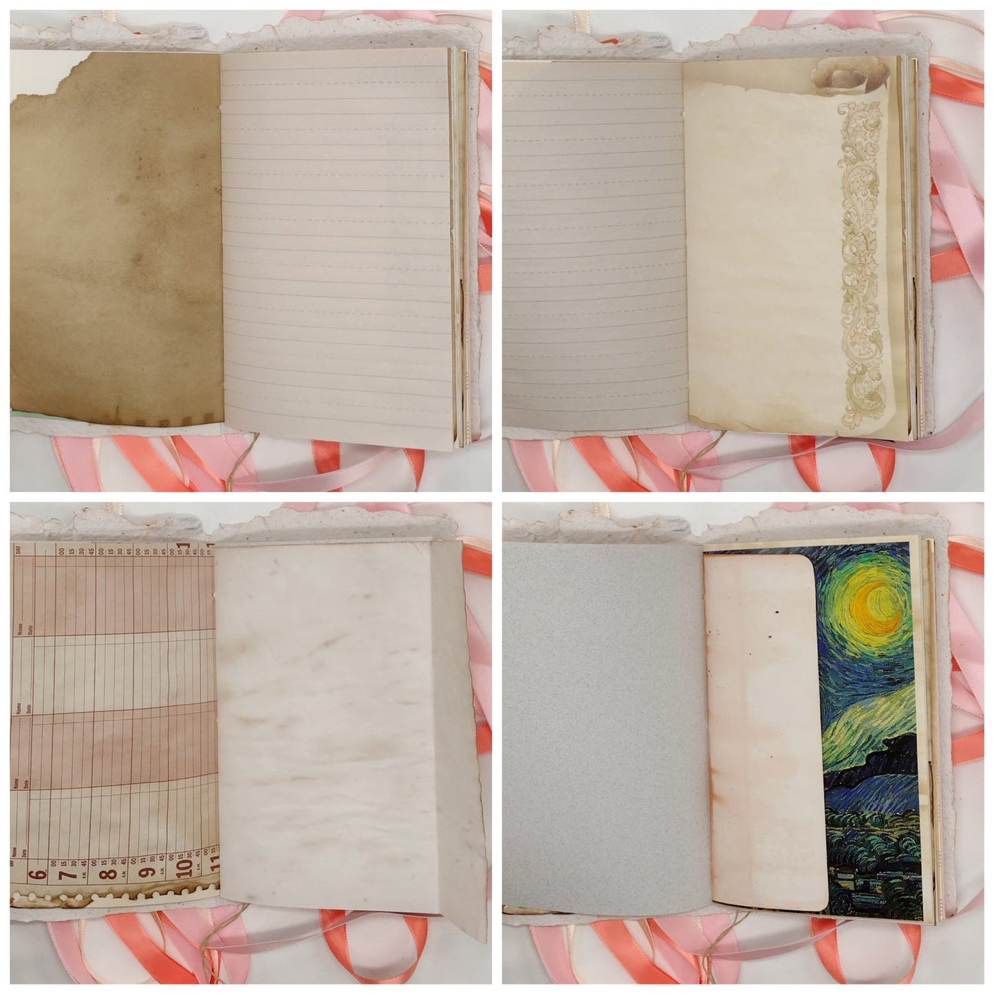 Single Signature Handbound Journal, Handmade Paper Journal, Blank Junk Journal, Naked Junk Journal, Neutral Junk Journal, Muted Junk Journal