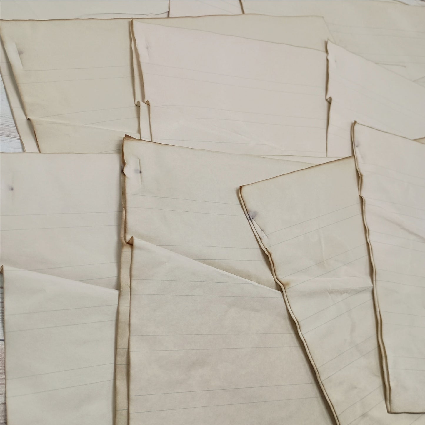 20 Coffee Dyed Child Writing Papers, 11x8.5 Sheets, Hand Dyed Papers