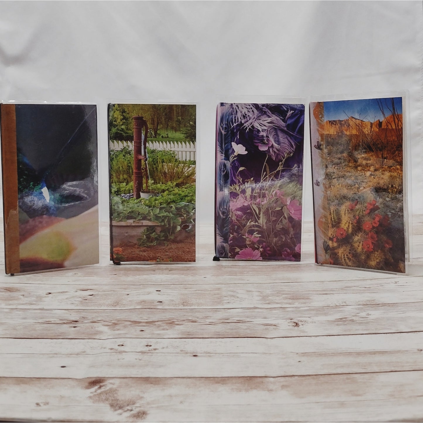 Plant Themed Small Travel Journals with Protective Covers, Handmade Small Notebook