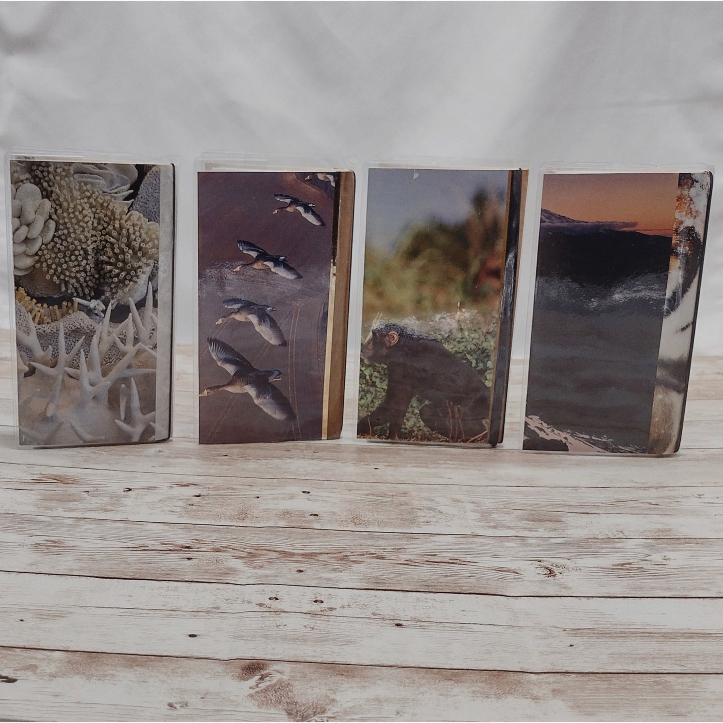 Animal Themed Small Travel Journals with Slip Covers, Handmade Small Notebook