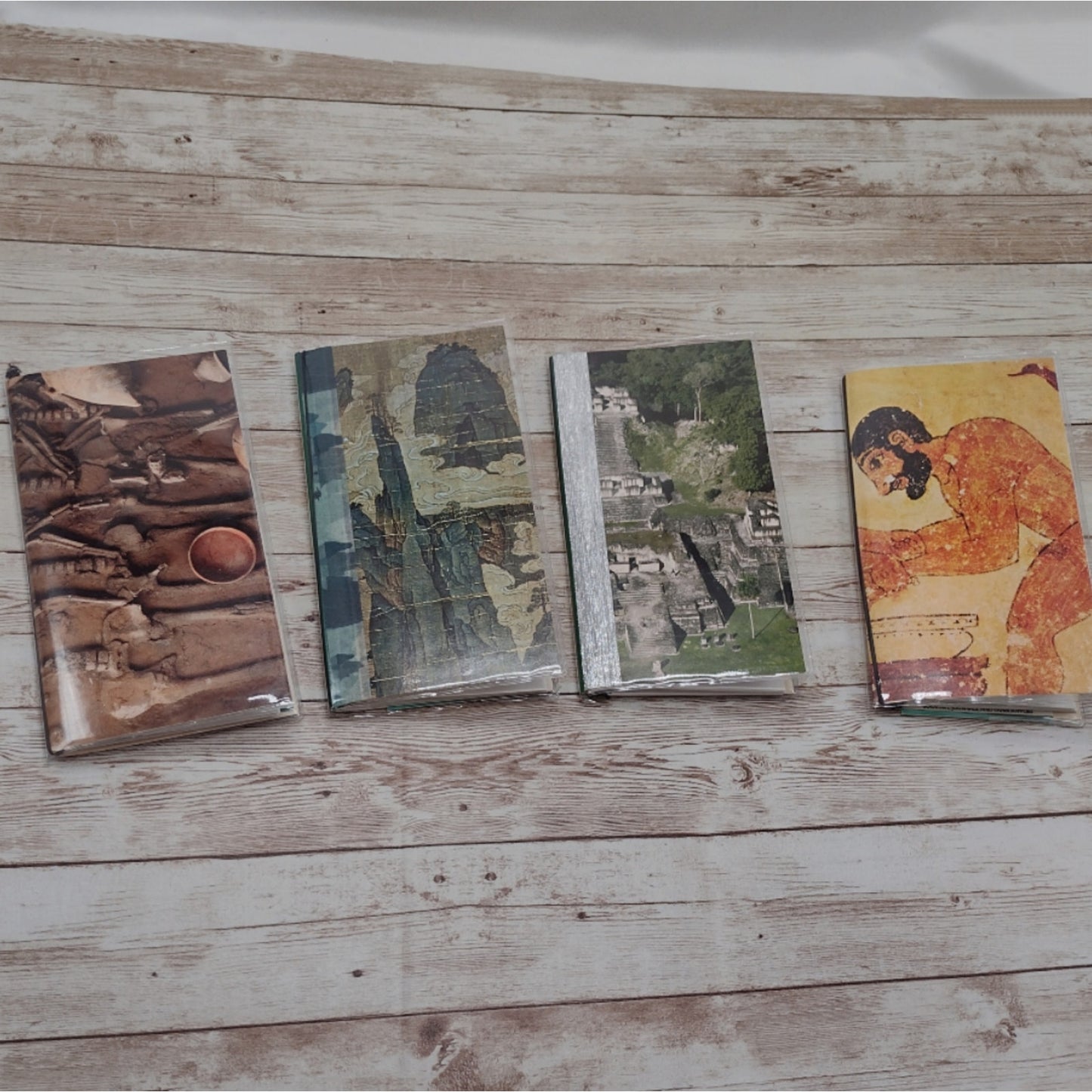 Art Themed Small Travel Journals with Protective Covers, Handmade Small Notebook