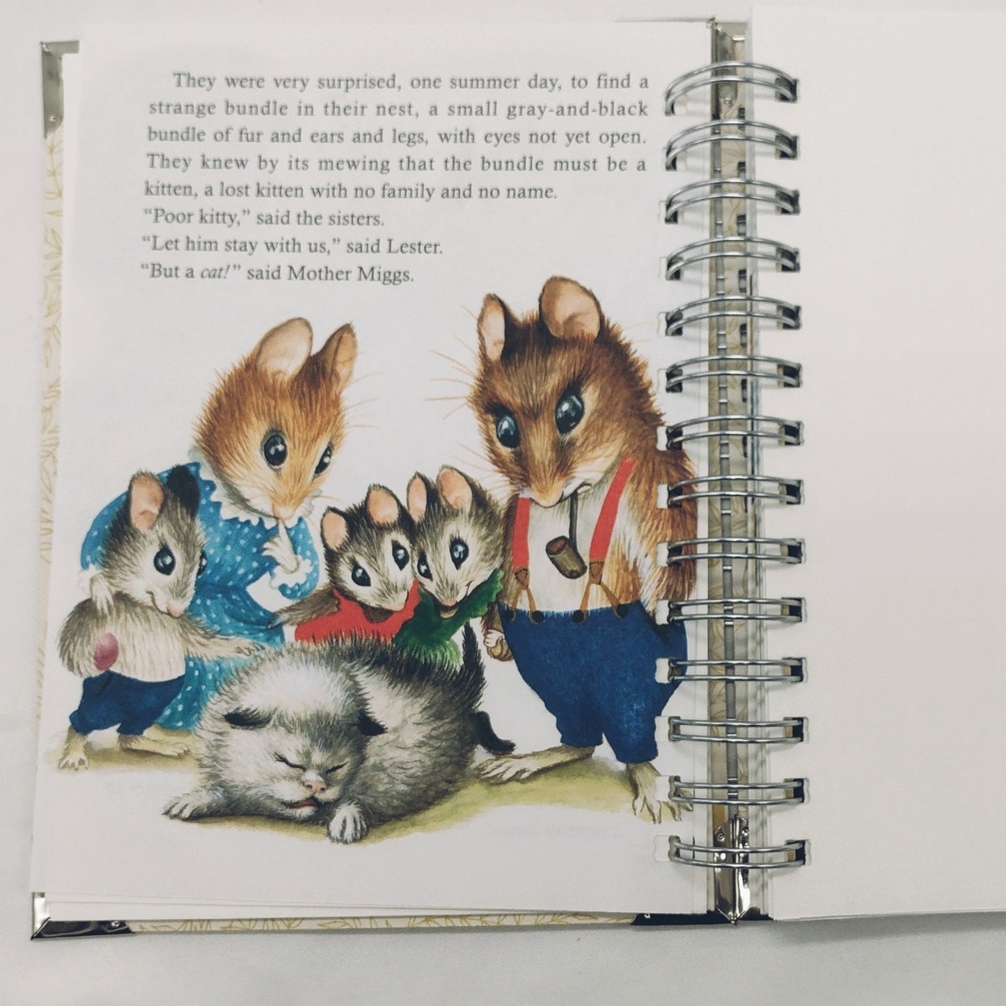 Recycled Spiral Notebook Diary, The Kitten Who Thought, Altered Book Journal