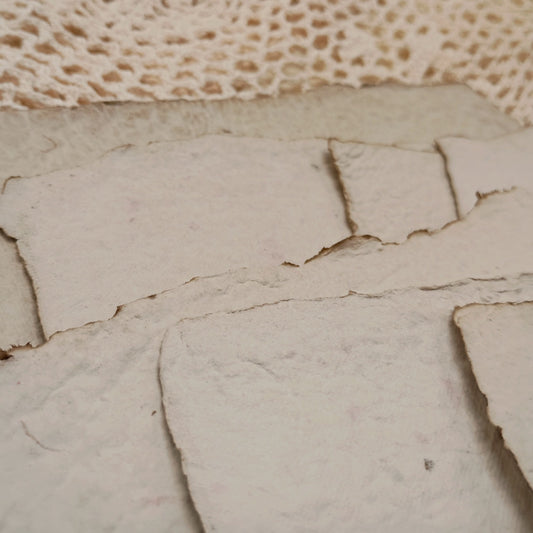 Heavy Weight Handmade Papers with Floral Inclusions, 10 Thick Sheets