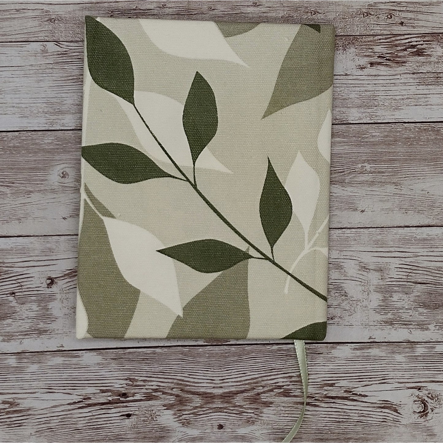 Green Fabric Cover Journal, Repurposed Book Journal, Rebound Book Notebook