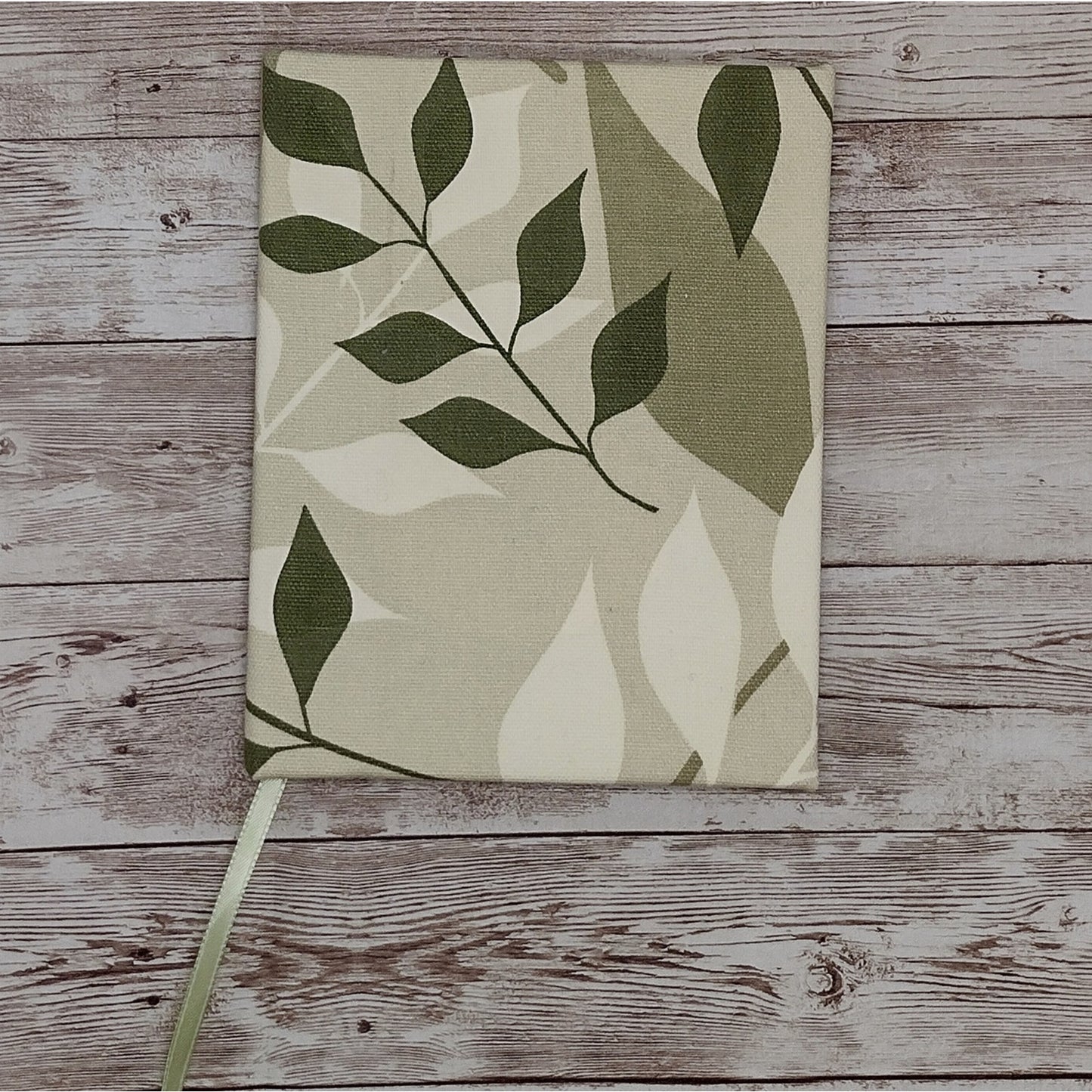 Green Fabric Cover Journal, Repurposed Book Journal, Rebound Book Notebook