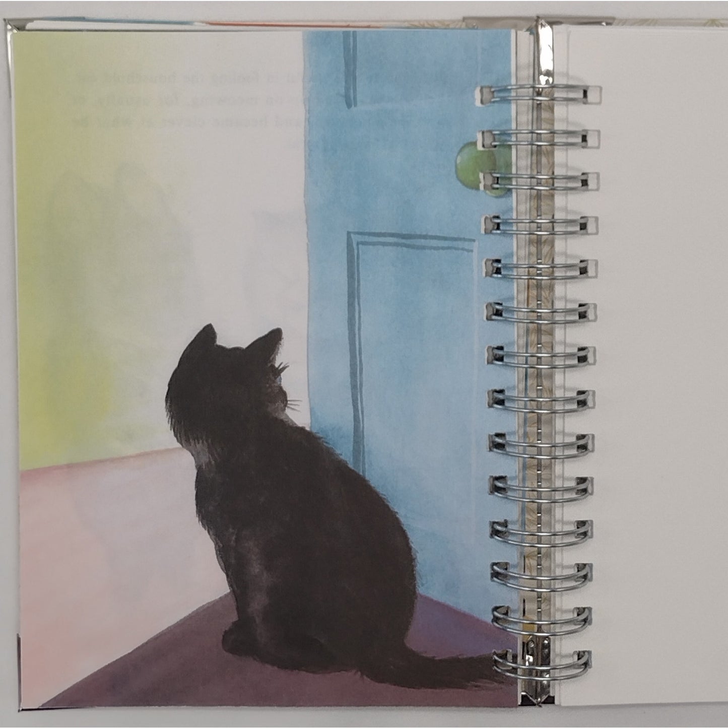 Recycled Spiral Notebook Diary, The Kitten Who Thought, Altered Book Journal
