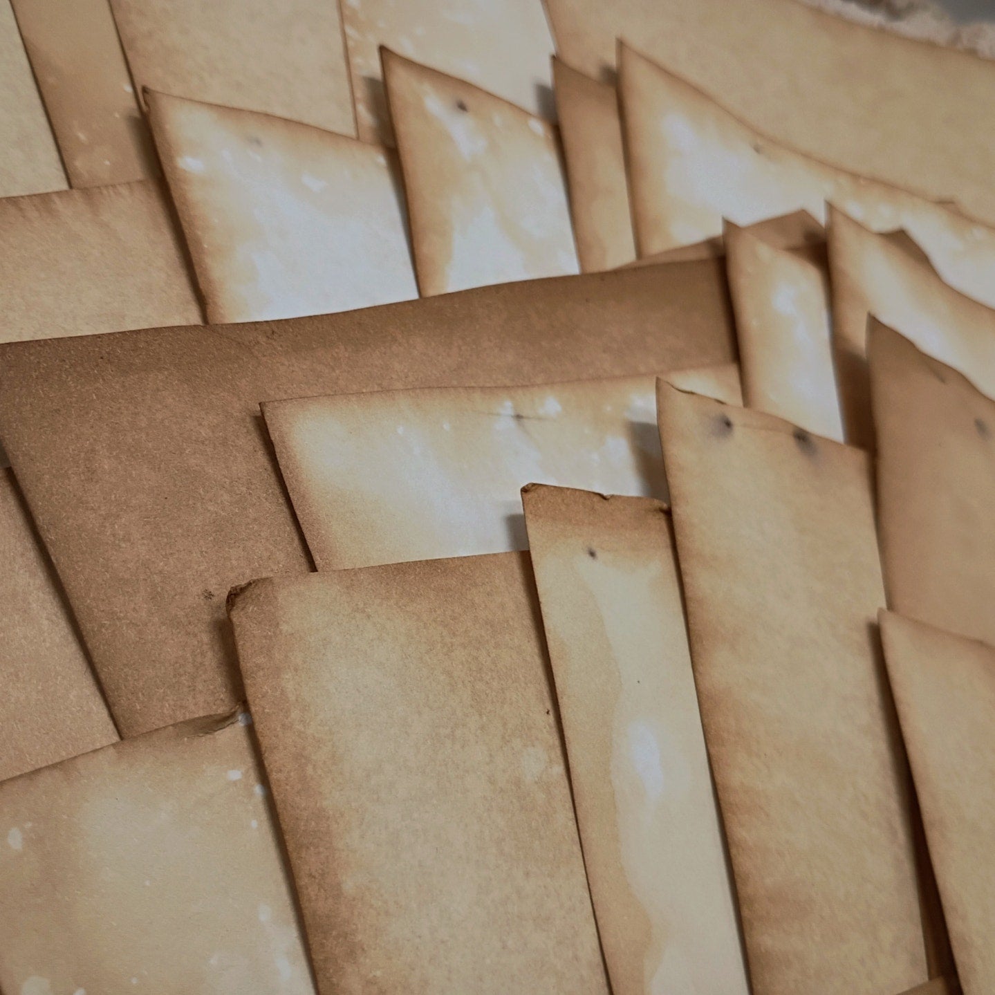25 Heavy Weight Tea Stained 8.5"x11" Dyed Papers, Rustic Antiqued Cardstock