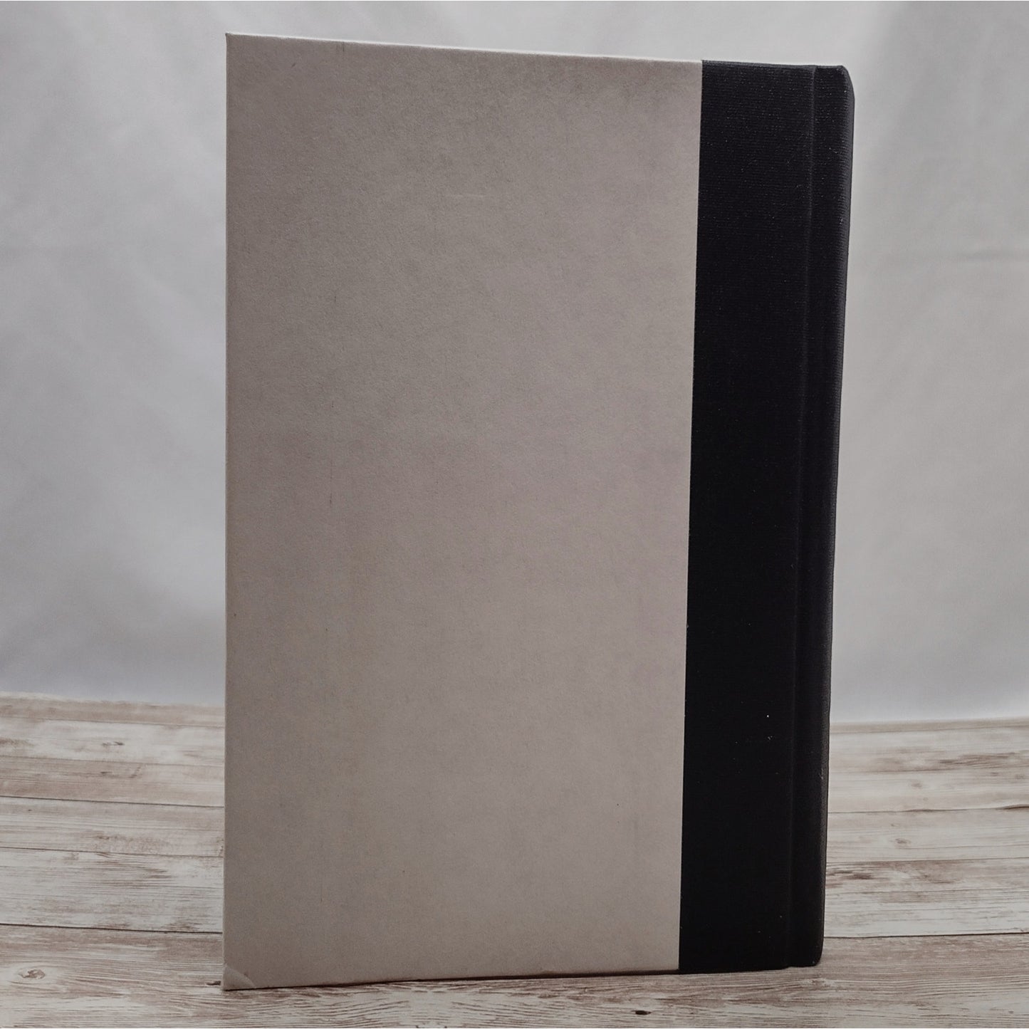 Grey Journal, Silver Stripe Notebook, Handmade Fabric Journal