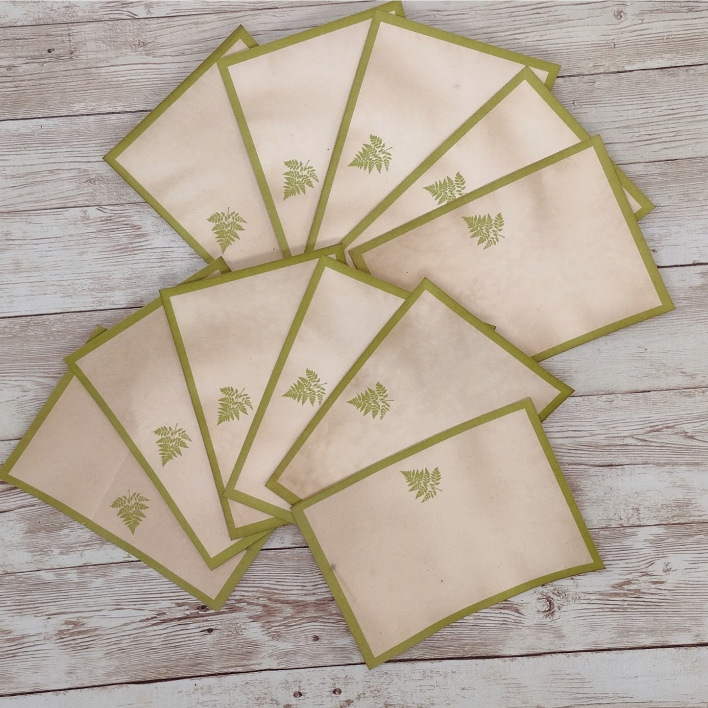 Coffee Dyed Papers Variety Pack, Green Leaf Hand Dyed Papers, Junk Journal Supply