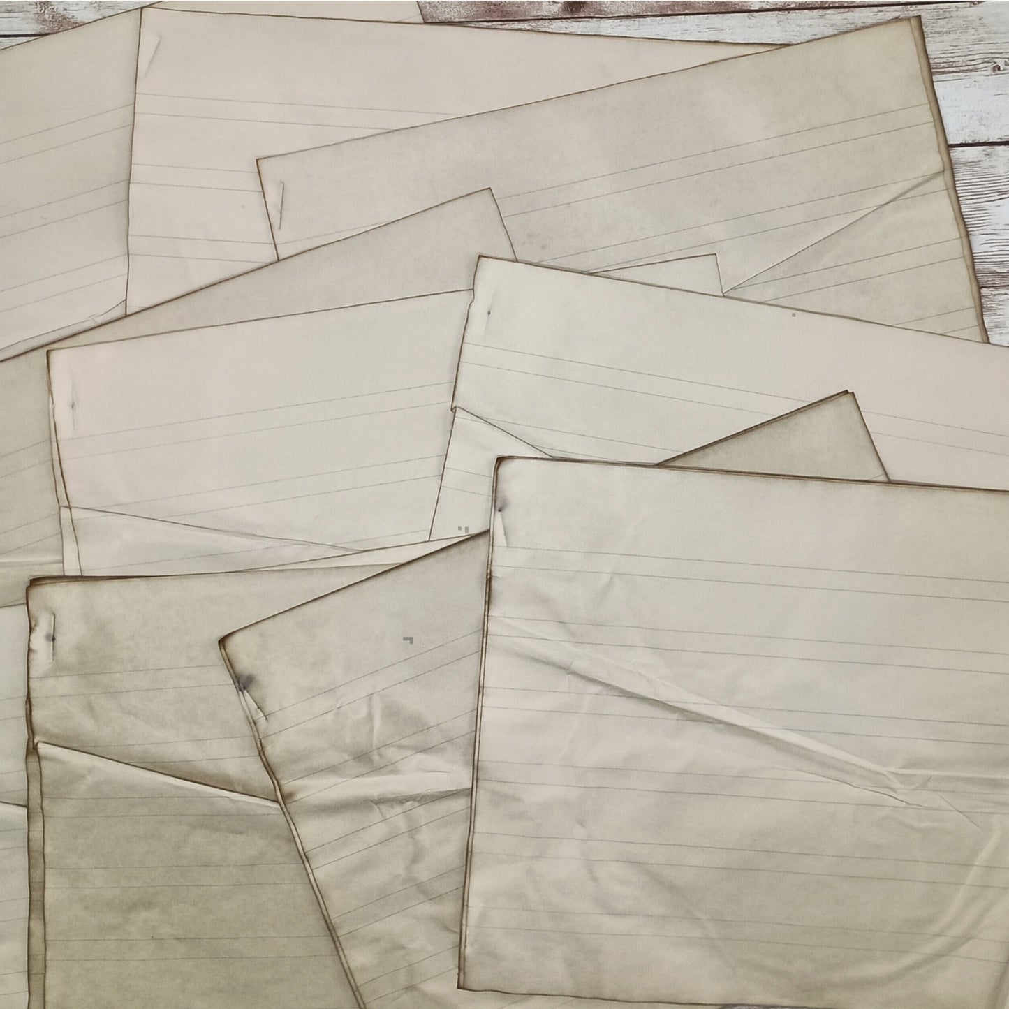 20 Coffee Dyed Child Writing Papers, 11x8.5 Sheets, Hand Dyed Papers