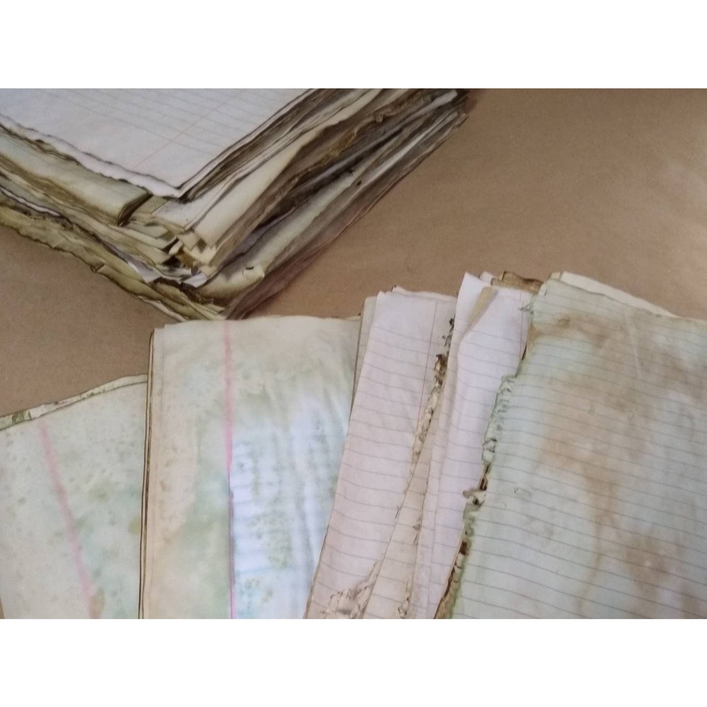50 Coffee Dyed Notebook Papers, Hand Dyed Papers, Junk Journal Supply