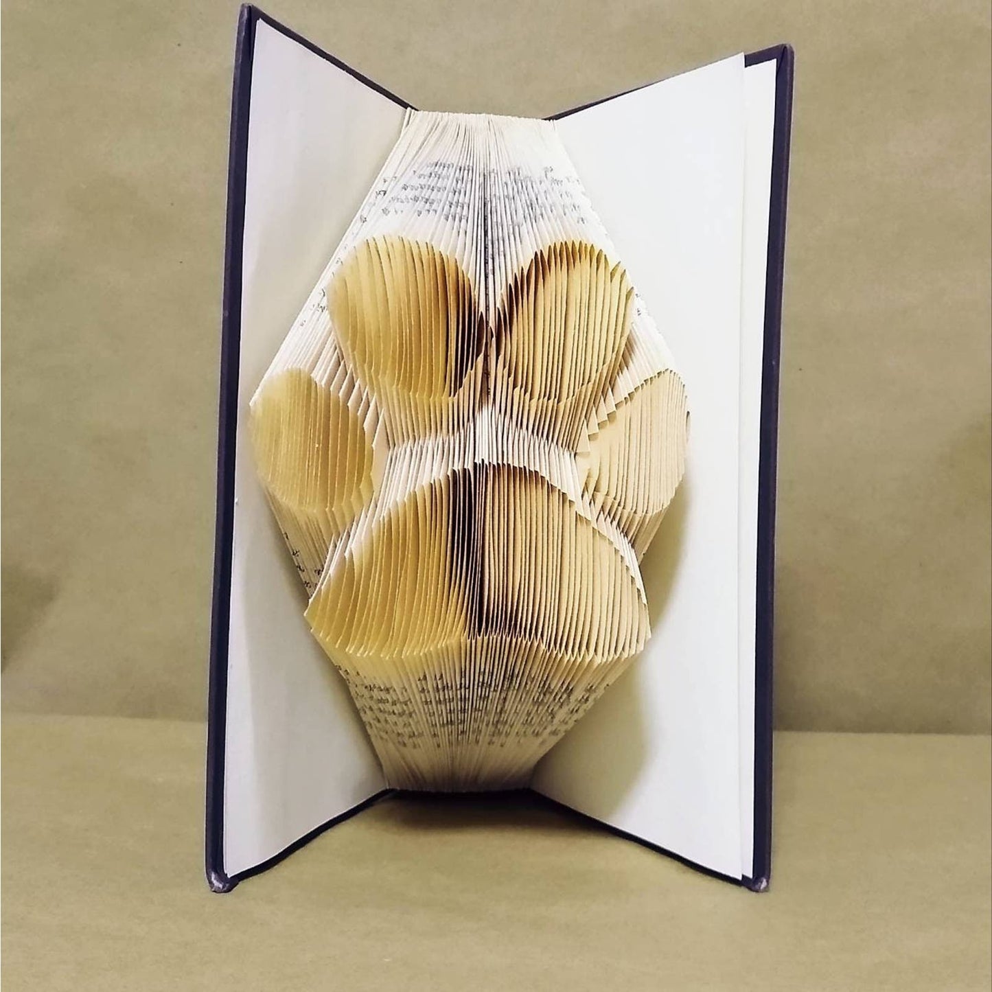 Folded Book Art, Paw Print, Cat Lover Gift, Dog Owner Present, Pet Home Decor