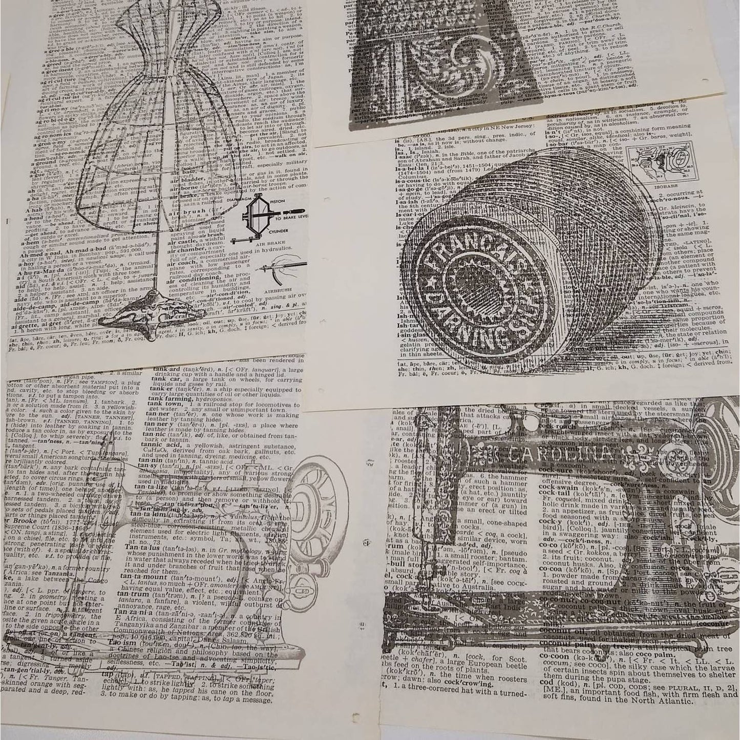 Sewing Vintage Dictionary Prints, Seamstress Prints, Book Page Prints, Sewing Decor, Repurposed Book Craft