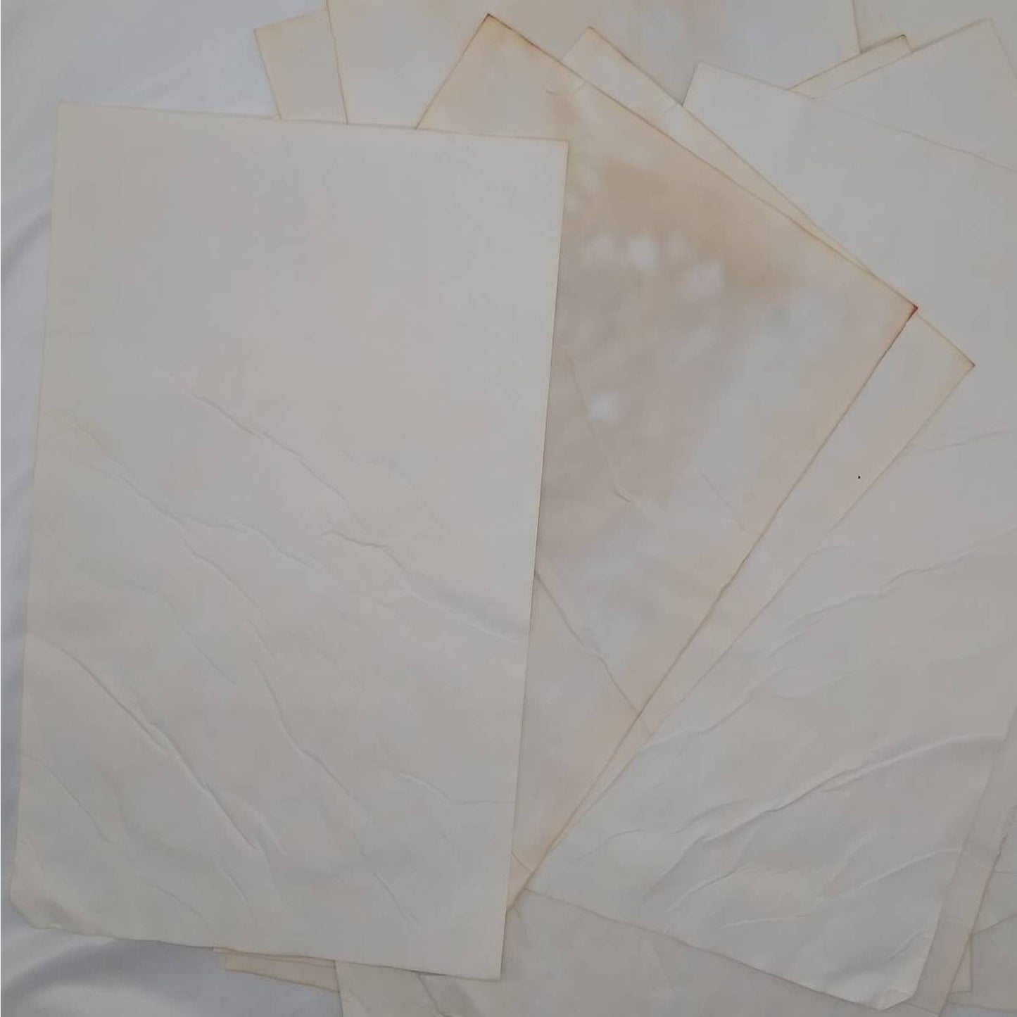 20 Beige Cabbage Dyed 8.5"x14" Papers, Hand Dyed Papers, Junk Journal Supply