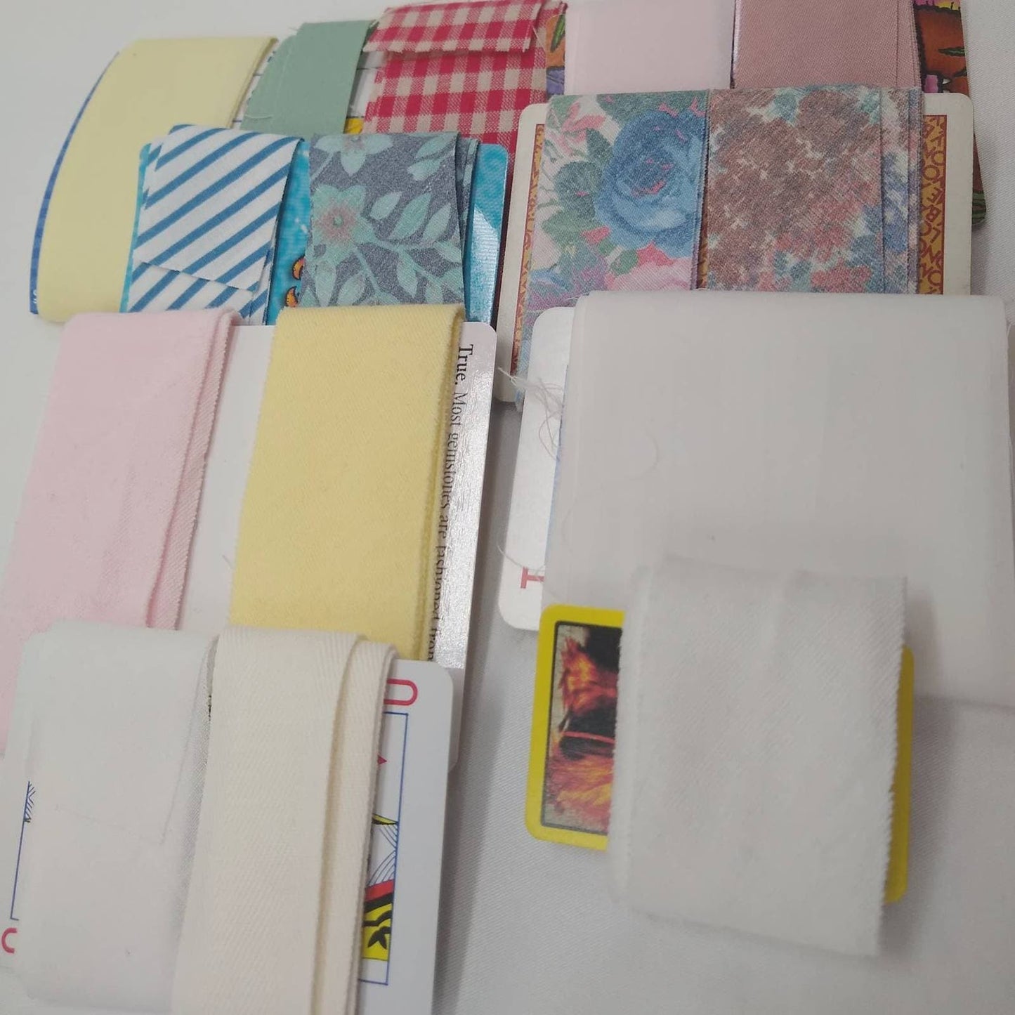 Vintage Binding Ribbon Sample Pack, 15 One Yard Pieces,Wide White Binding, Yellow Binding, Pink Binding, Flower Binding, Gingham Binding