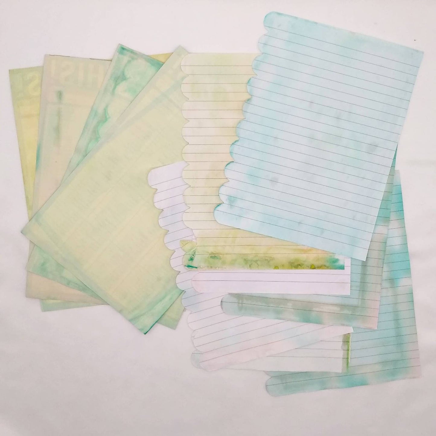 Dyed Papers Variety Pack, Pastel Dyed Paper, Hand Dyed Papers, Junk Journal Supply