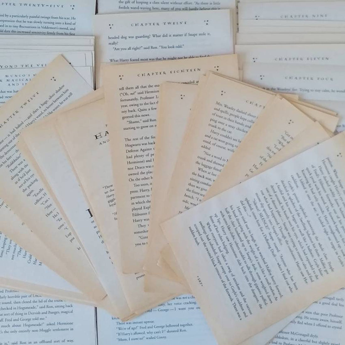 125 Harry Potter Book Page Bundle Tall Hill Upcycled