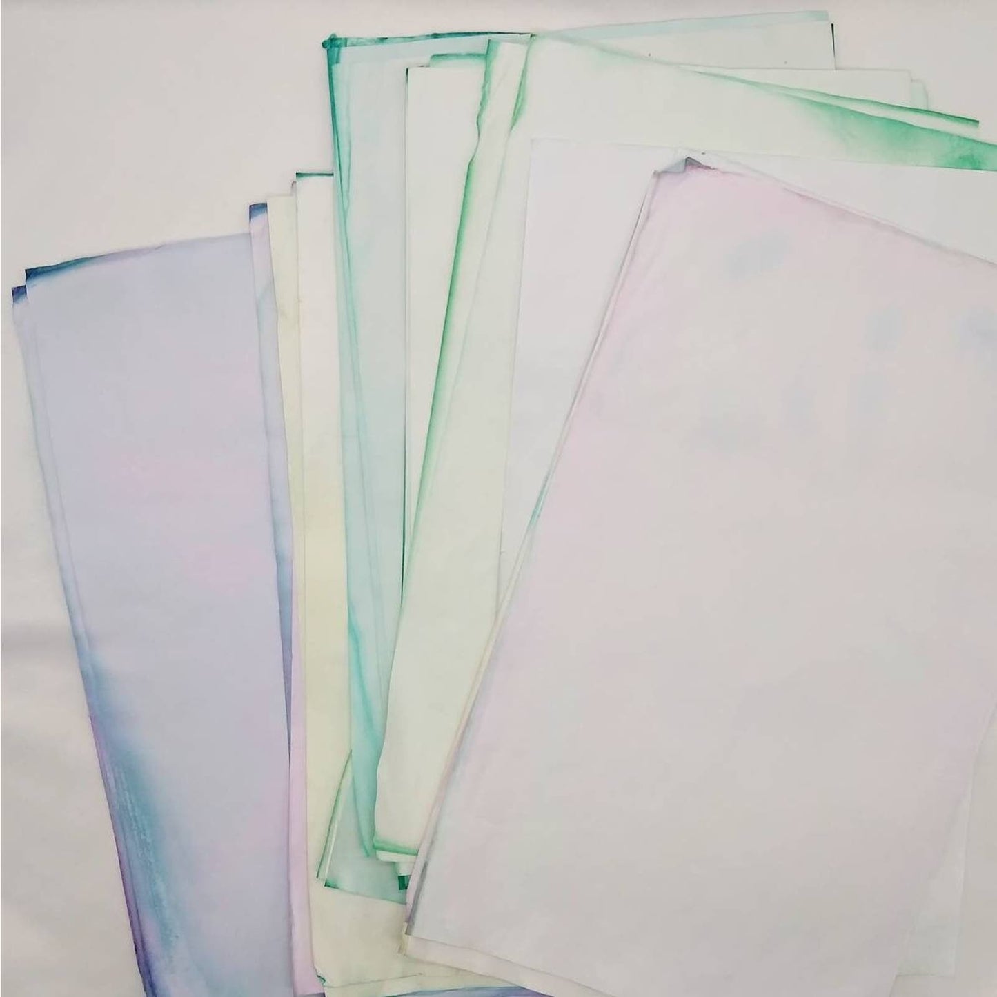 25 Pastel Dyed 8.5"x14" Papers, Purple and Turquoise Papers, Hand Dyed Papers
