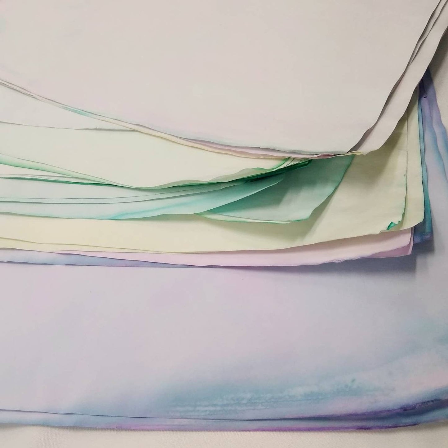 25 Pastel Dyed 8.5"x14" Papers, Purple and Turquoise Papers, Hand Dyed Papers